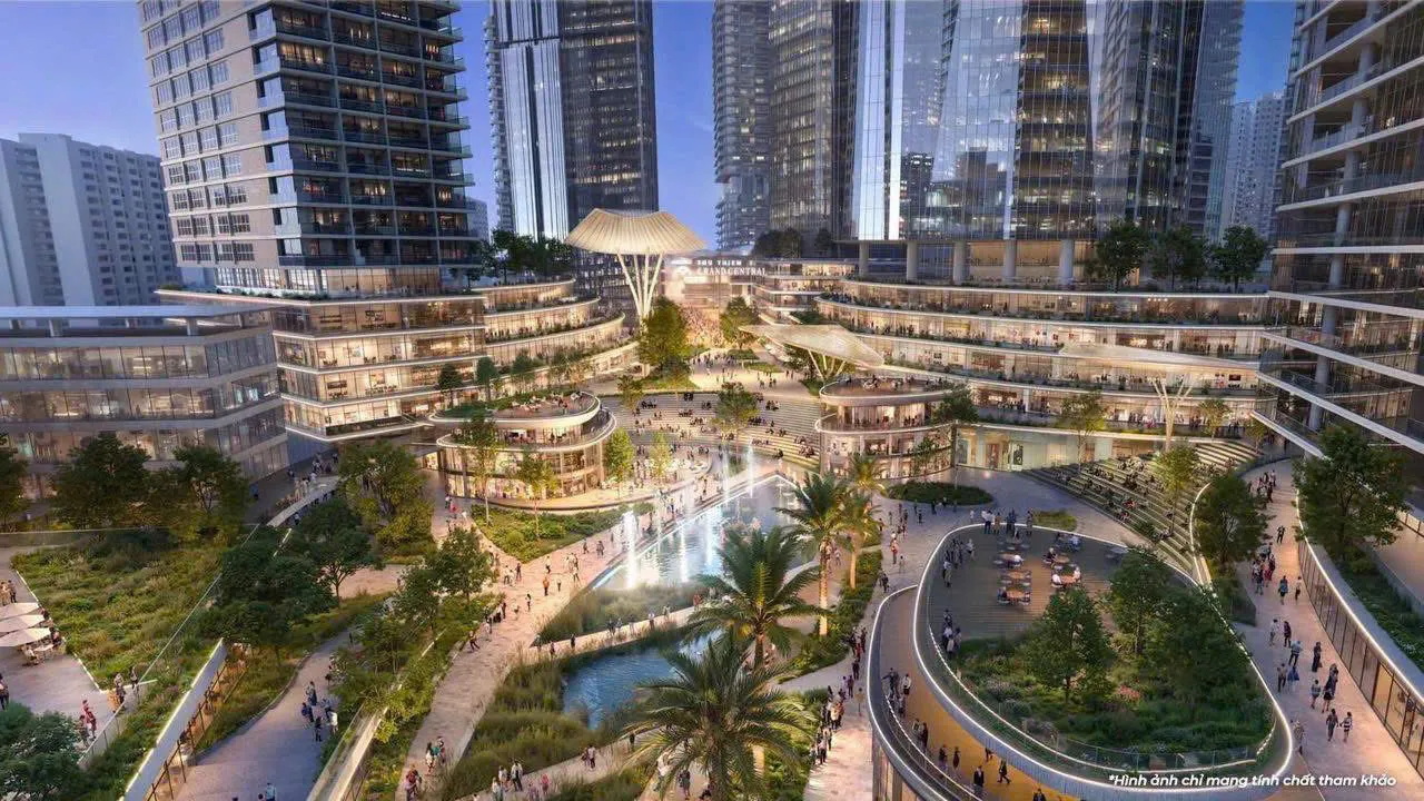 Quảng trường mặt nước – phối cảnh ý tưởng The Megapolis Thủ Thiêm